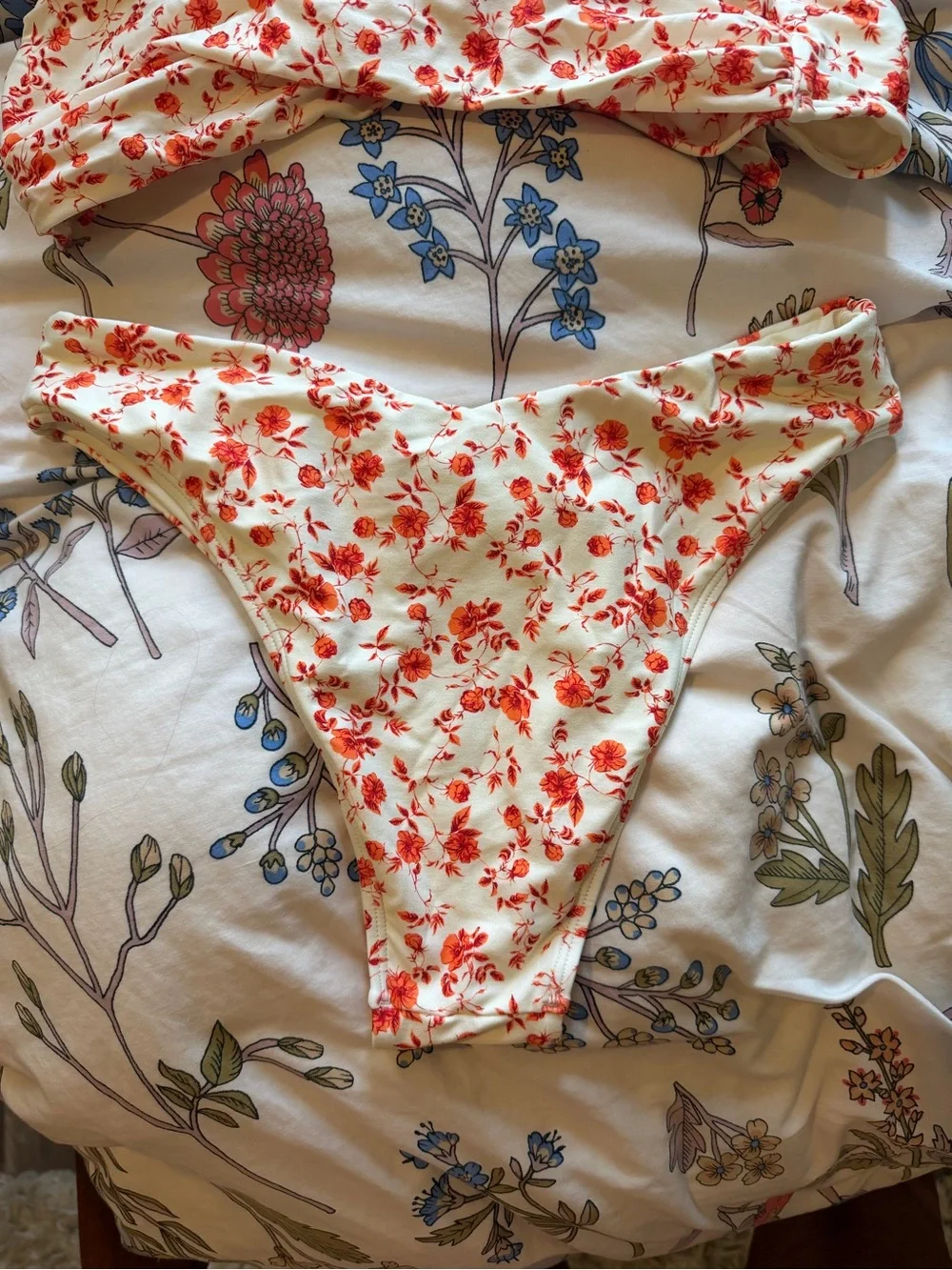 Monday Swimwear Sunrise Floral Bordeaux Bikini Top - st. Lucia bottom